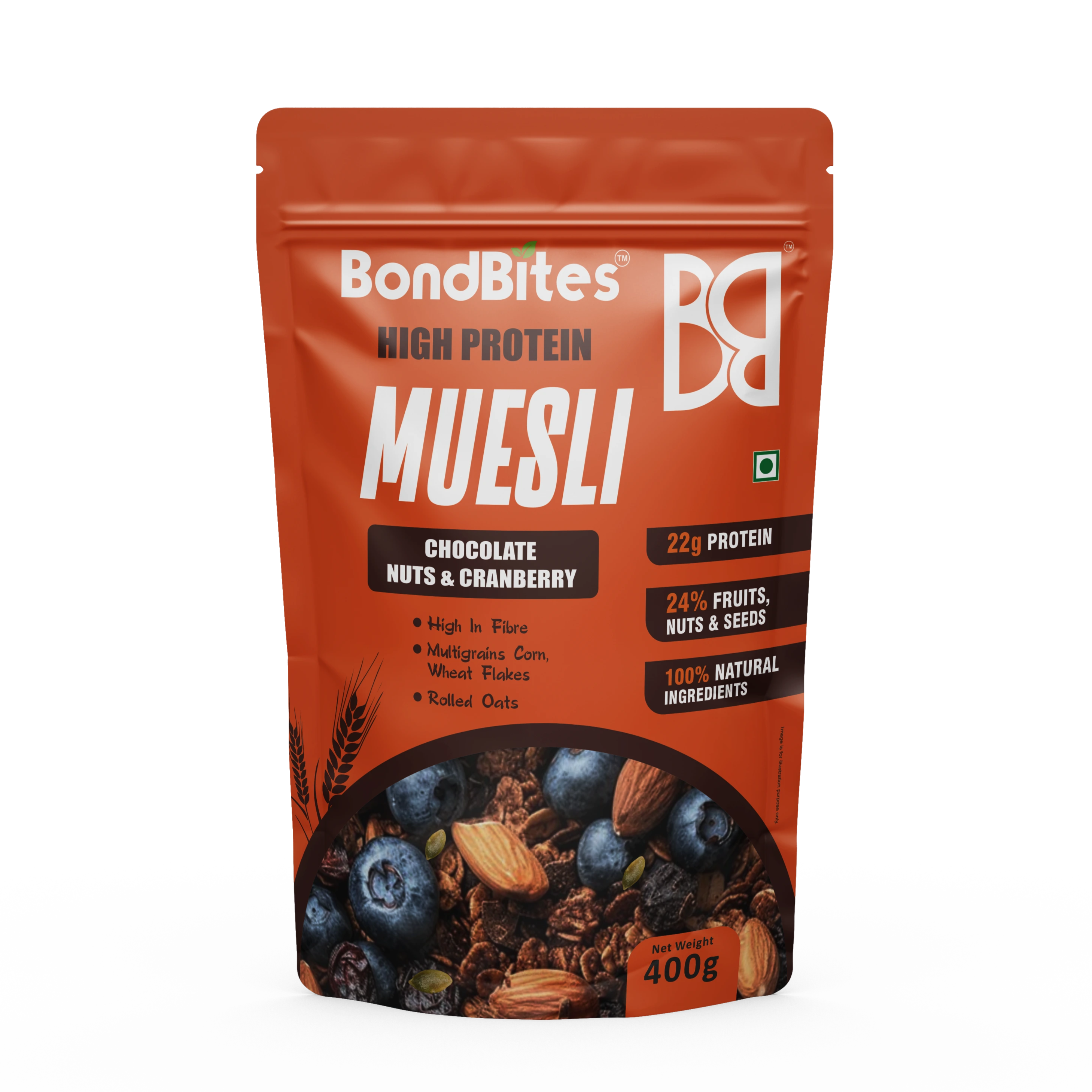 High Protein Muesli – Chocolate, Nuts & Cranberry