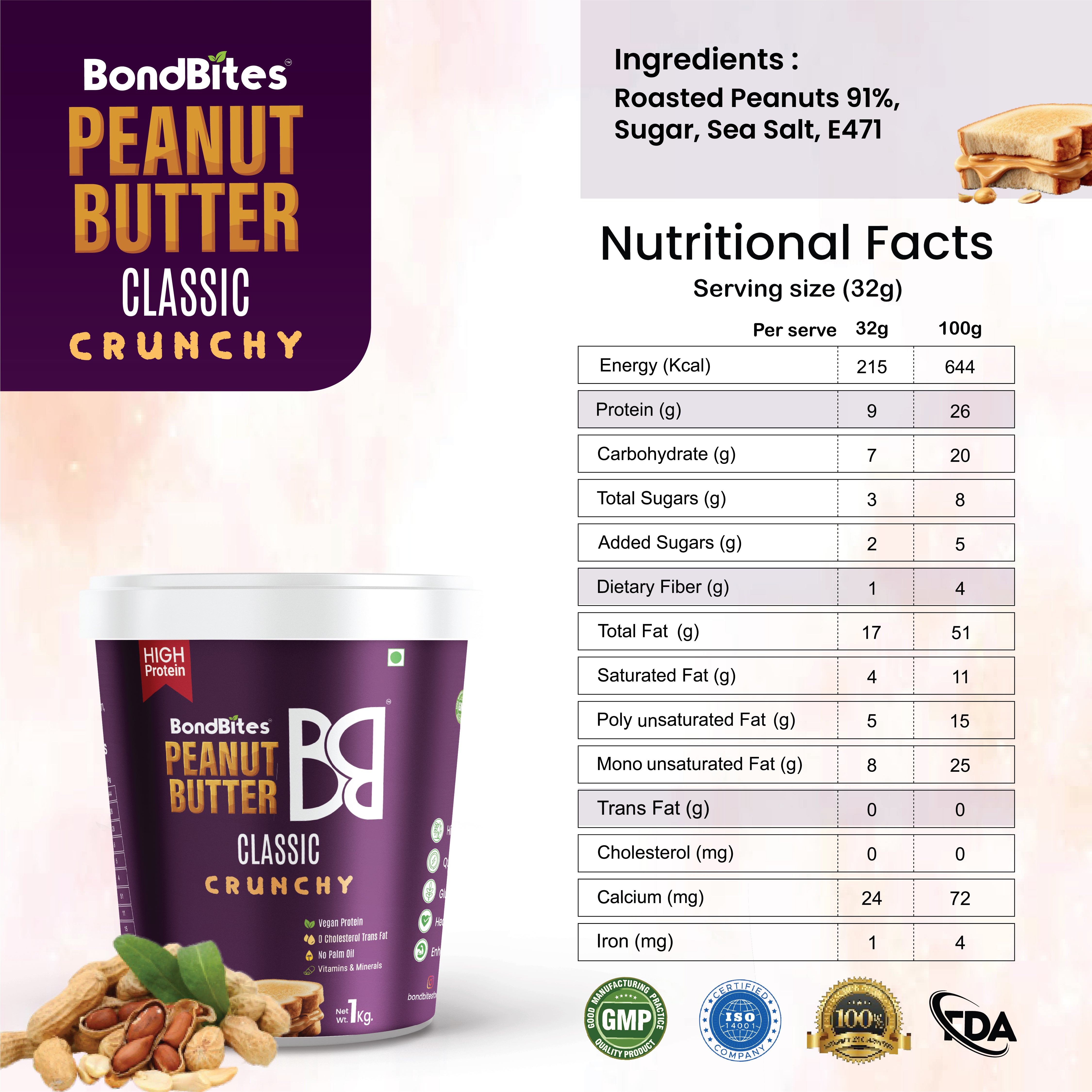 High Protein Classic Peanut Butter Crunchy