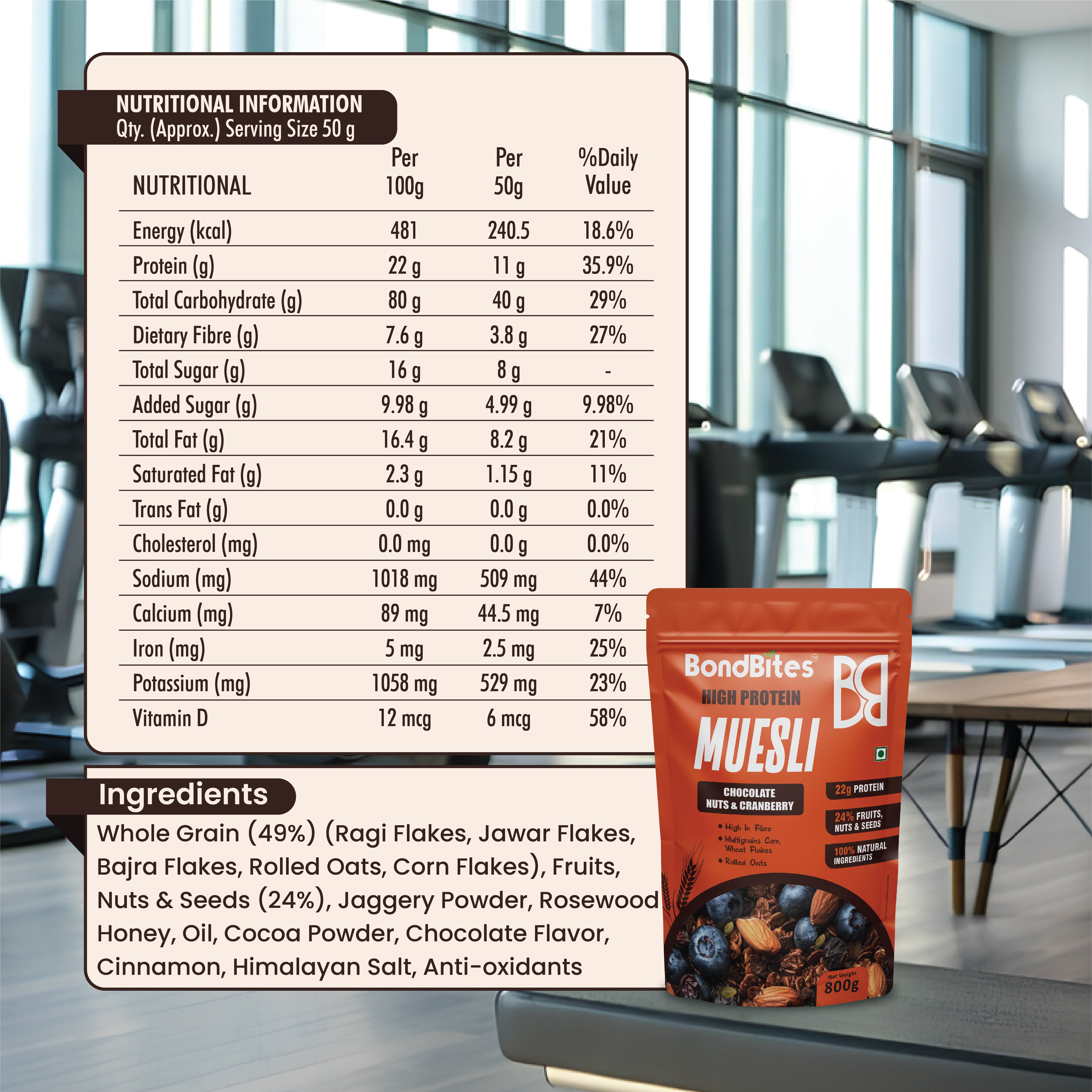 High Protein Muesli – Chocolate, Nuts & Cranberry
